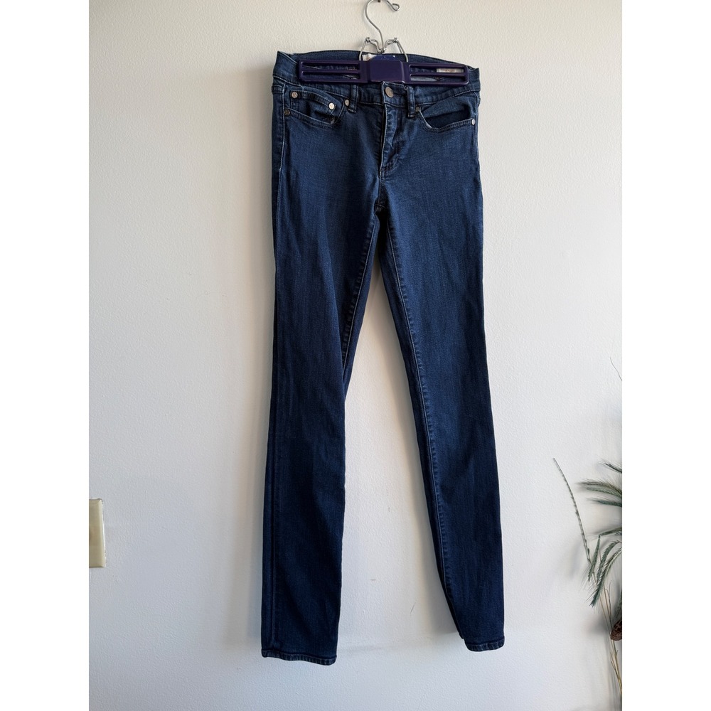Tory Burch‎ Super Skinny Jeans Dark Wash Indigo Logo Back Pockets Size 27